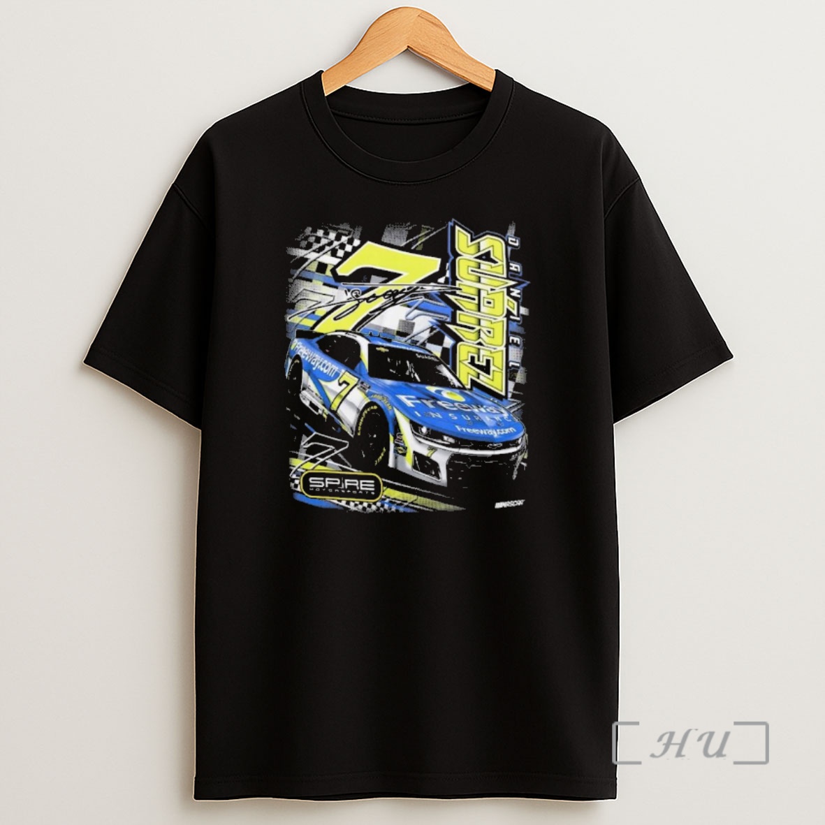 Officials Daniel Suarez Spire Motorsports Charcoal 7 Freeway Insurance Shirt Sweatshirt Tee