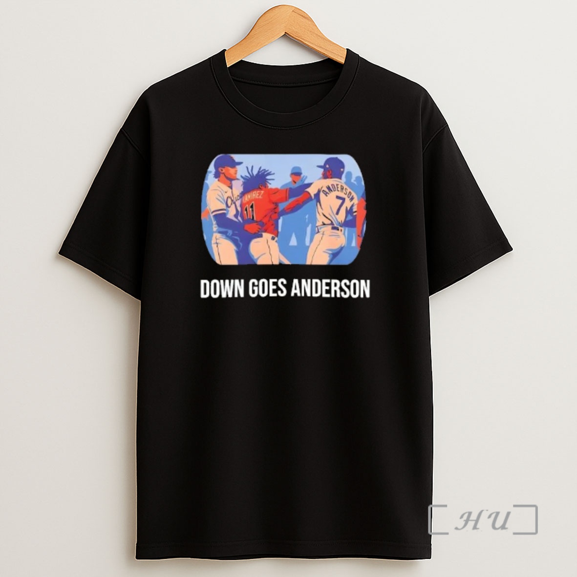 Officials Down Goes Anderson Jose Ramirez Cleveland Guardians Baseball Shirt Sweatshirt Tee