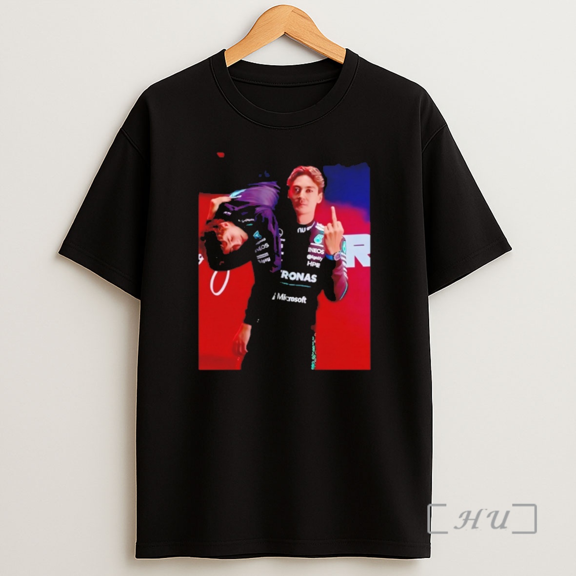 Officials George Russell Middle Finger Mercedes Amg Petronas F1 Photo Vintage Shirt Sweatshirt Tee