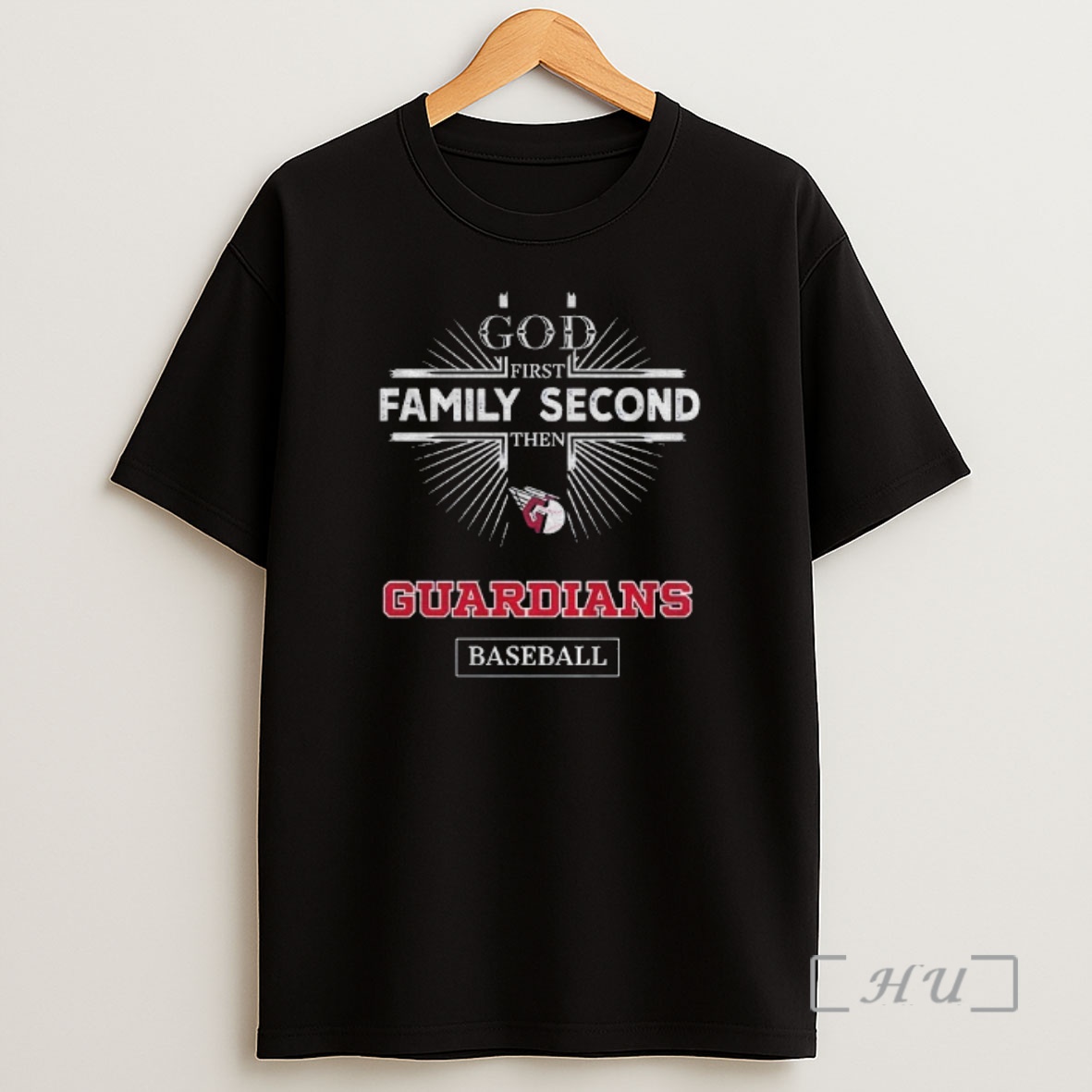 Officials God First Family Second Then Cleveland Guardians Baseball Shirt Sweatshirt Tee