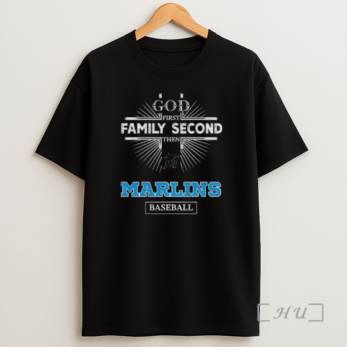Officials God First Family Second Then Miami Marlins Baseball Shirt Sweatshirt Tee