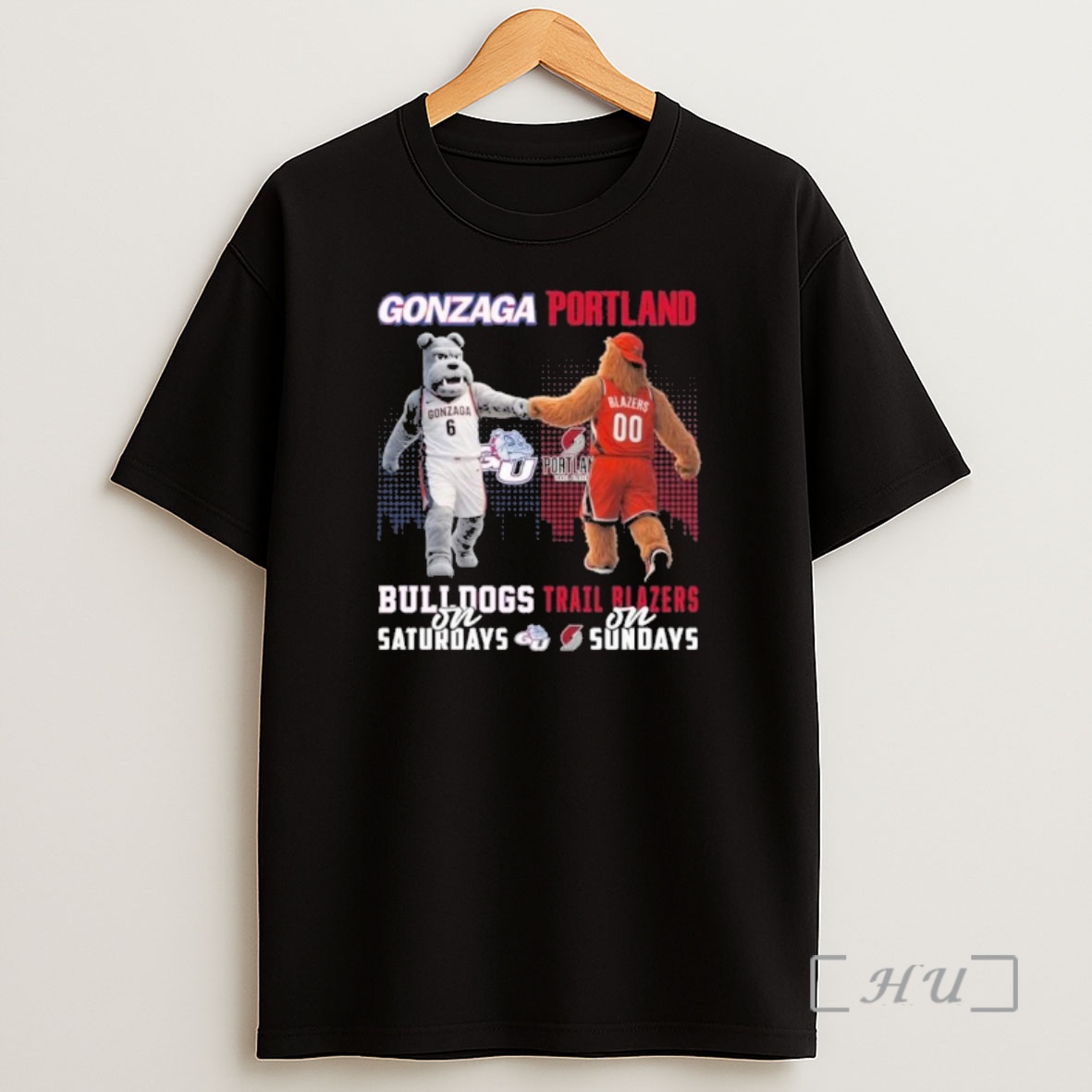 Officials Mascots Gonzaga Bulldogs On Saturdays And Portland Blazers On Sundays Shirt Sweatshirt Tee