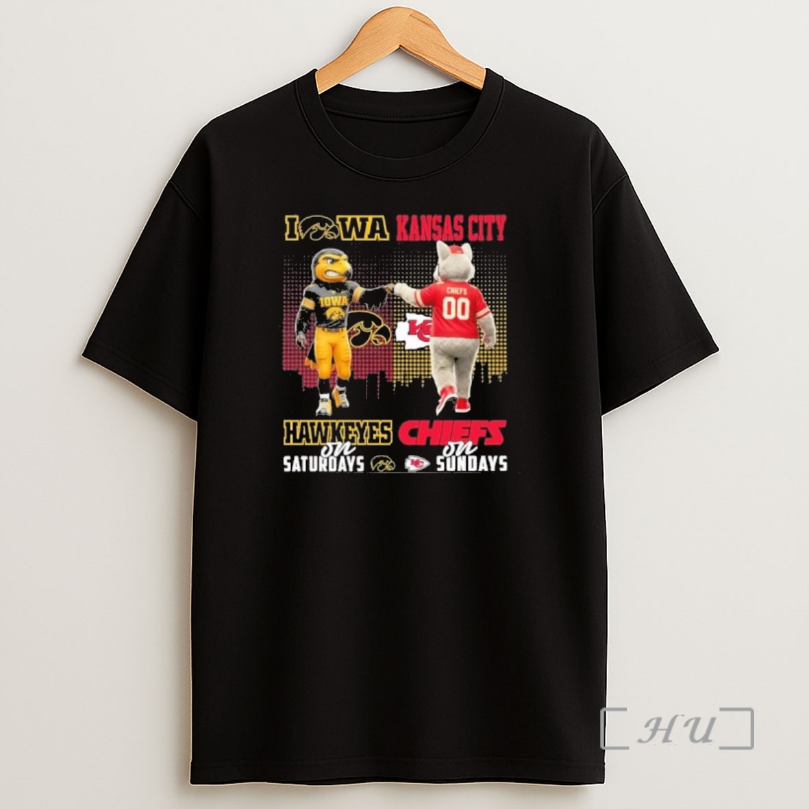 Officials Mascots Iowa Hawkeyes On Saturdays And Kansas City Chiefs On Sundays Shirt Sweatshirt Tee