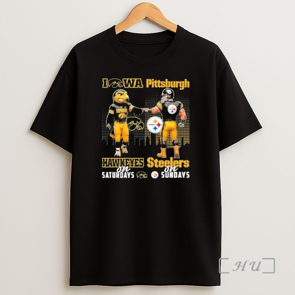 Officials Mascots Iowa Hawkeyes On Saturdays And Pittsburgh Steelers On Sundays Shirt Sweatshirt Tee