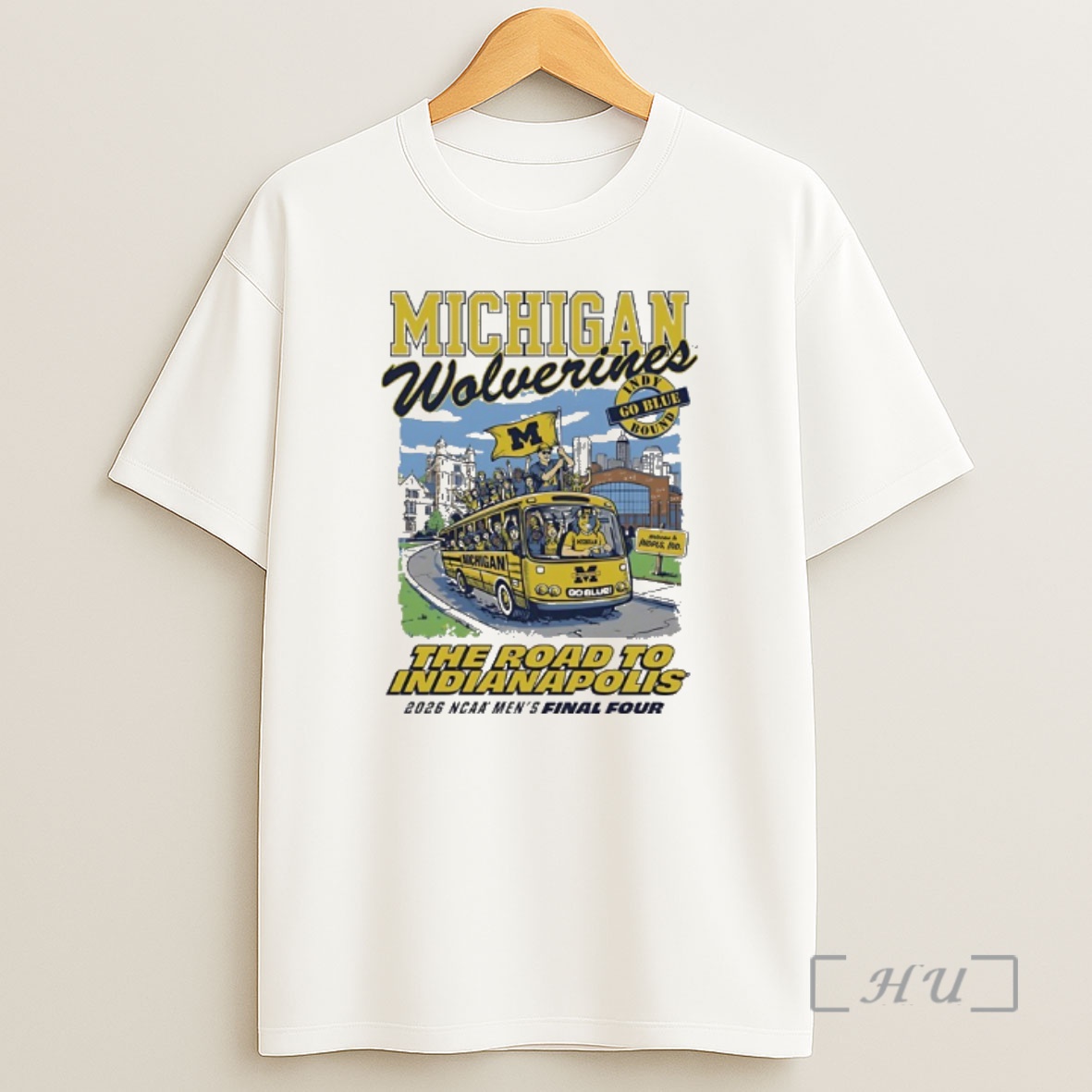 Officials Michigan Wolverines 2026 Mens Basketball Final Four The Road To Indianapolis Cartoon Shirt Sweatshirt Tee