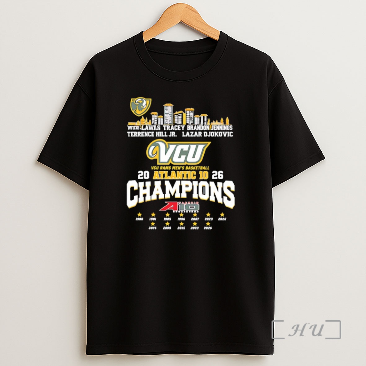 Officials Vcu Rams Mens Basketball 2026 Atlantic 10 Champions Skyline City Shirt Sweatshirt Tee