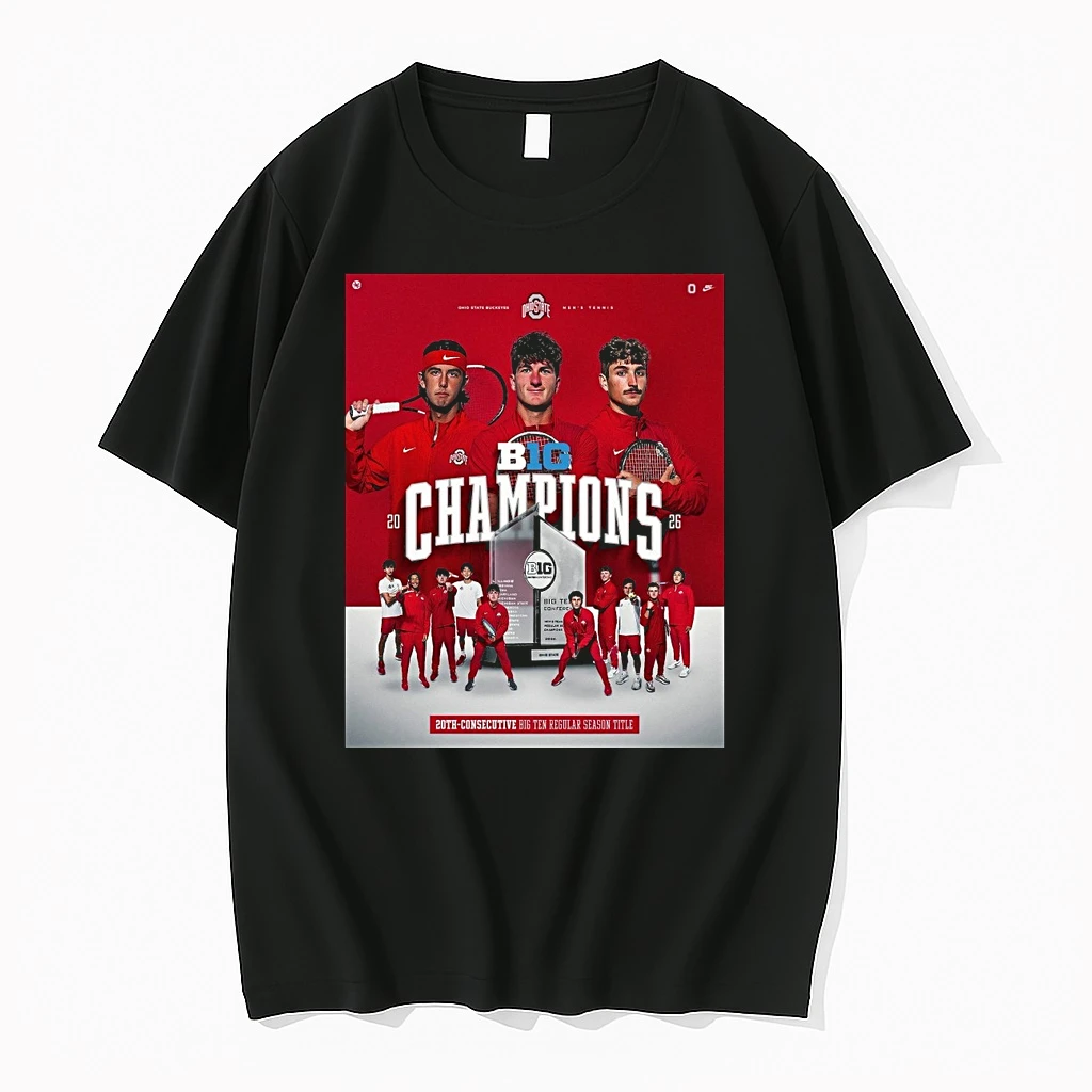 Ohio State Buckeyes Mens Tennis 2026 Big Champions 20th Consecutive Big Ten Regular Season Title Shirts
