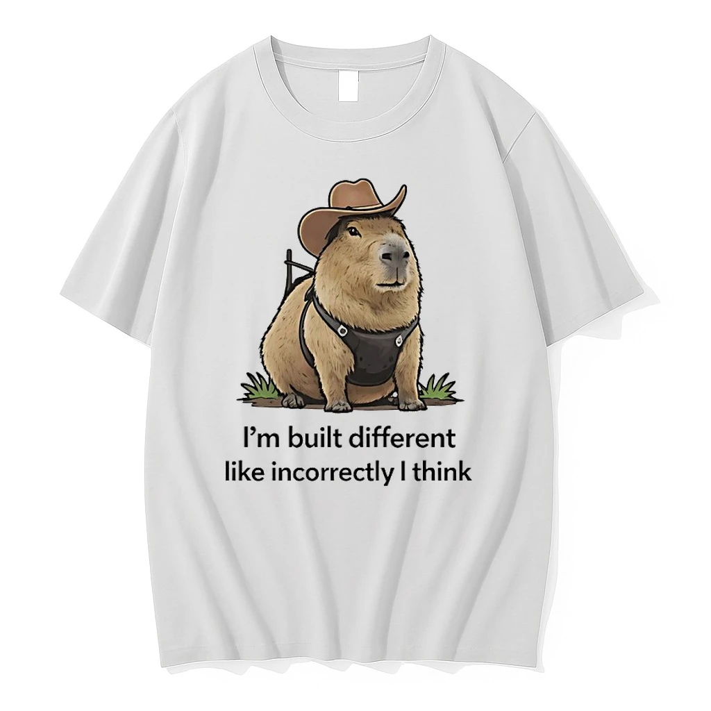 Pcm5iazu Capybara Cowboy Hat Im Built Different Like Incorrectly I Think Shirts