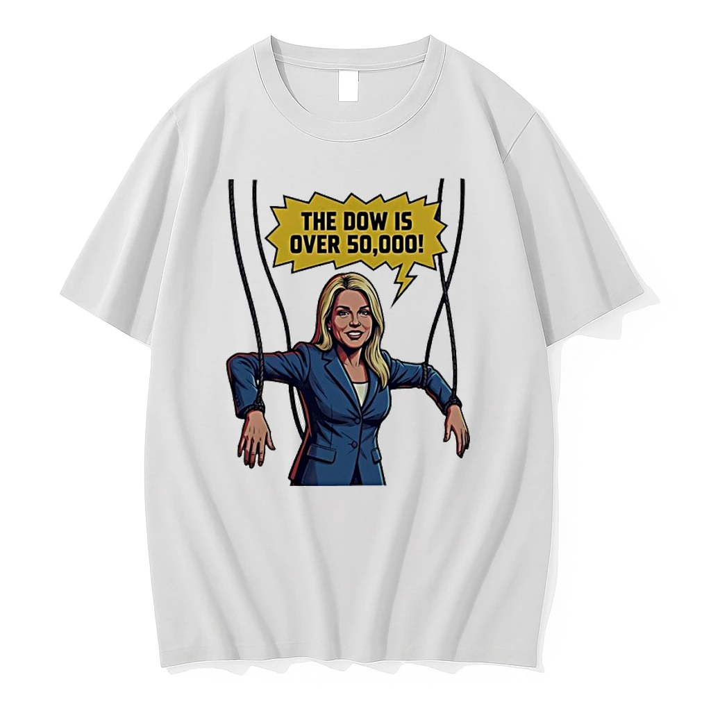 Pam Bondi The Dow Is Over 50 000 Cartoon Shirts