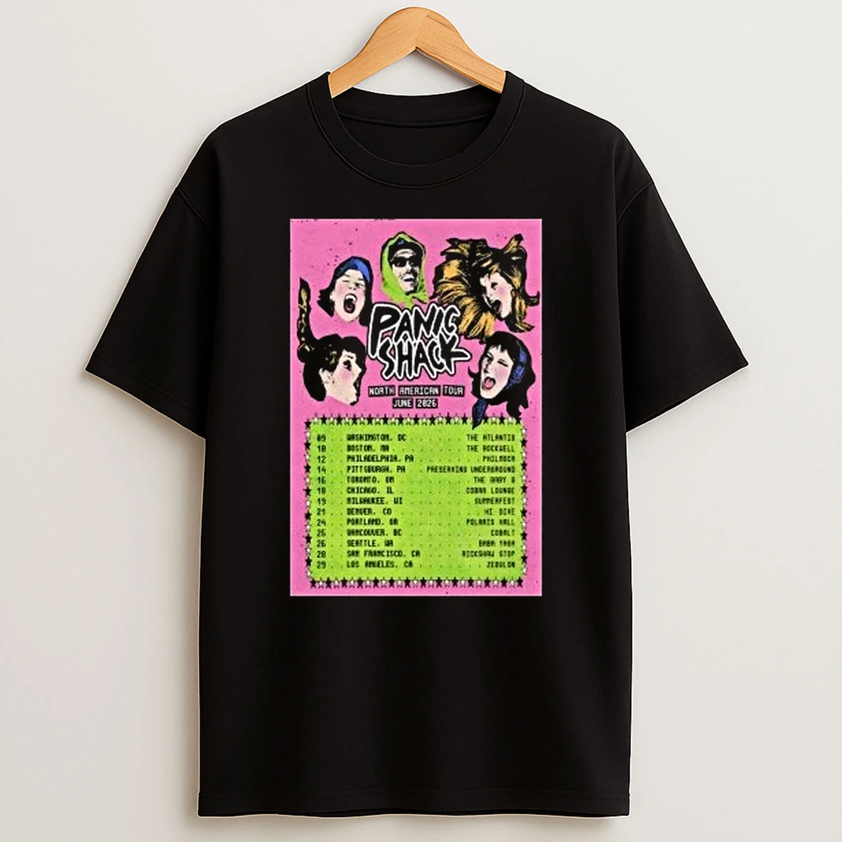 Panic Shack North American Tour June 2026 Shirts