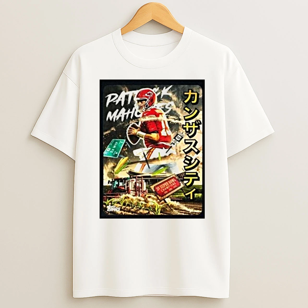 Patrick Mahomes Kansas City Chiefs Kaiju Card Topps X Nfl Shirts