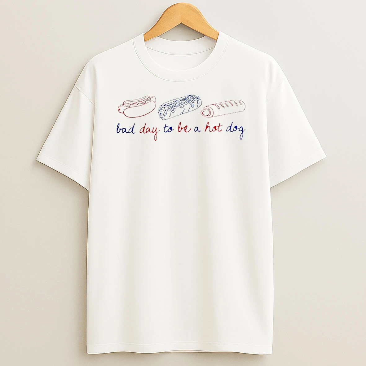 Patriotic American Flag Bad Day To Be A Hot Dog Shirts