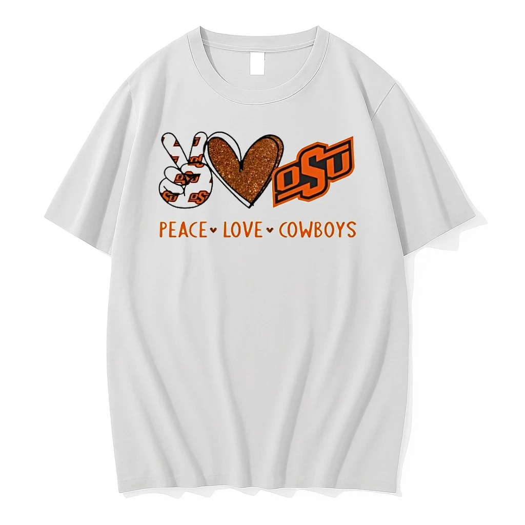 Peace Love Oklahoma State Cowboys Logo Shirts