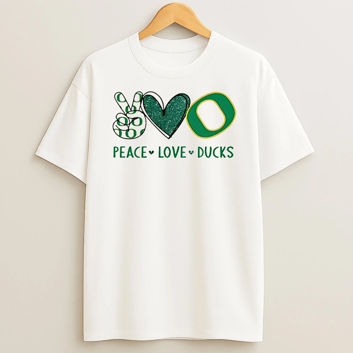 Peace Love Oregon Ducks Logo Shirts