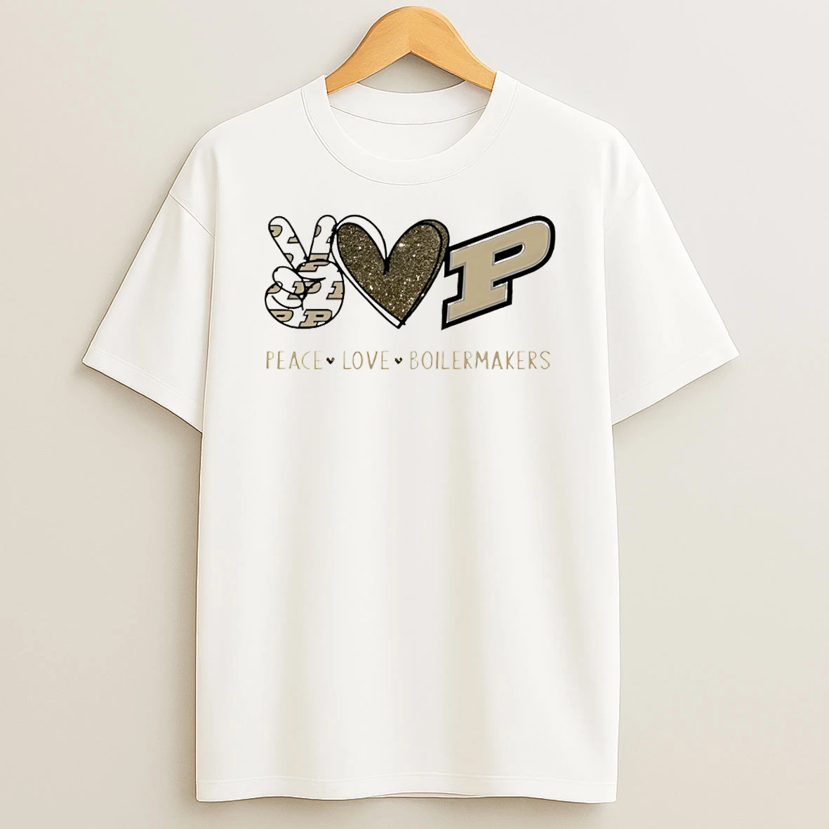 Peace Love Purdue Boilermakers Logo Shirts