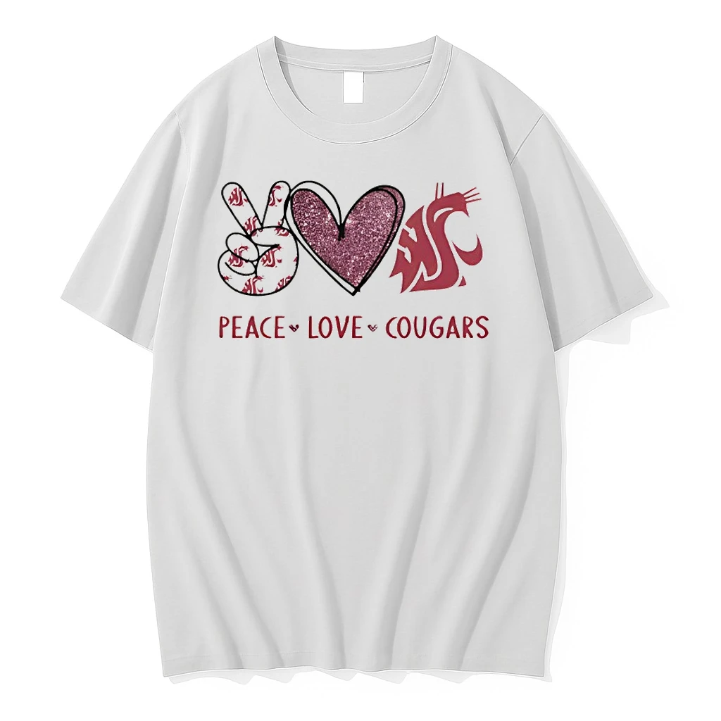 Peace Love Washington State Cougars Logo Shirts
