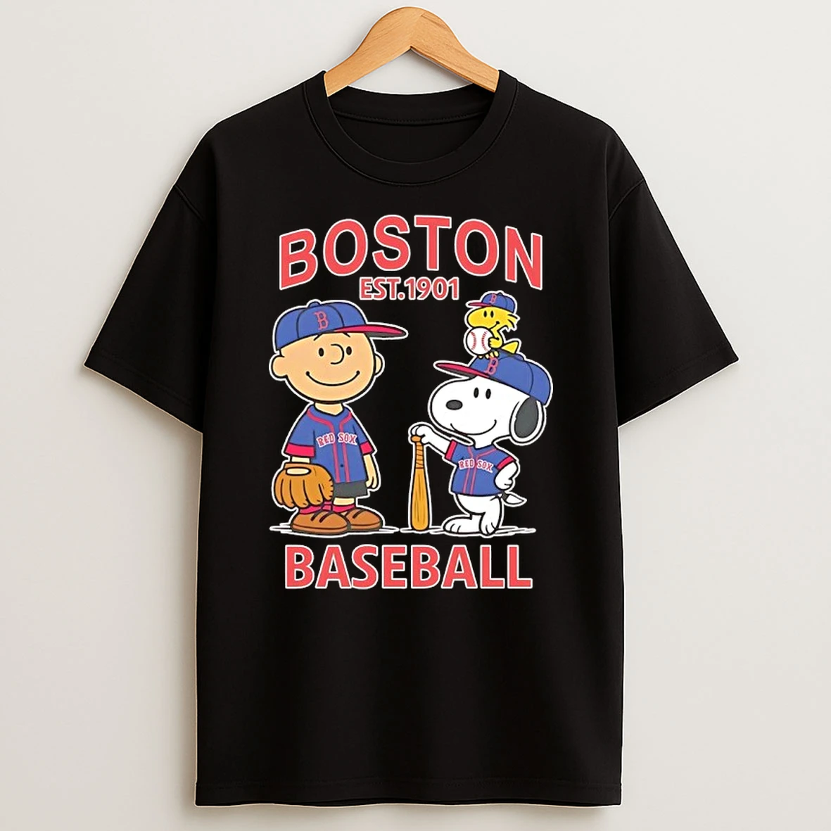 Peanuts X Boston Red Sox Baseball Est 1901 Shirts