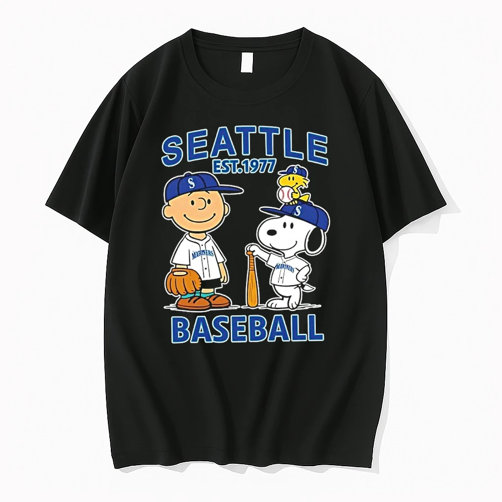 Peanuts X Seattle Mariners Baseball Est 1977 Shirts
