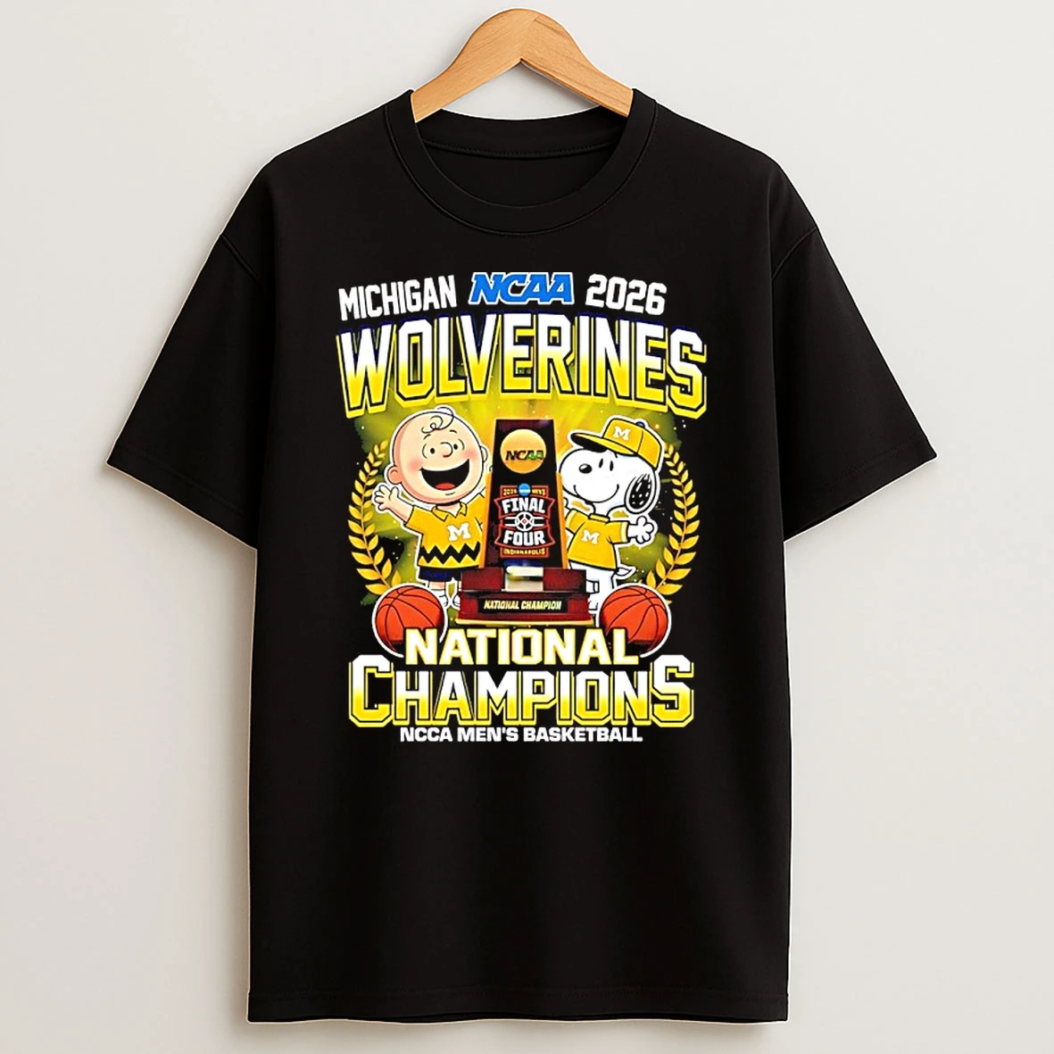 Peanuts X Michigan Wolverines 2026 Mens Basketball National Champions Shirts