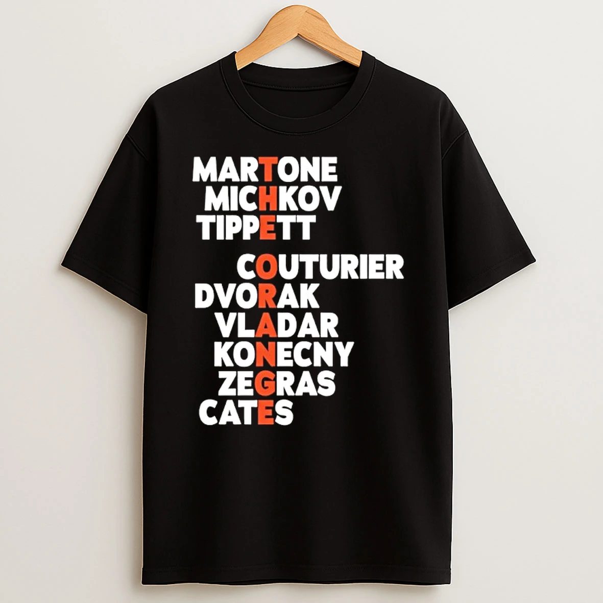 Philadelphia Flyers Hockey The Orange Players Names Shirts