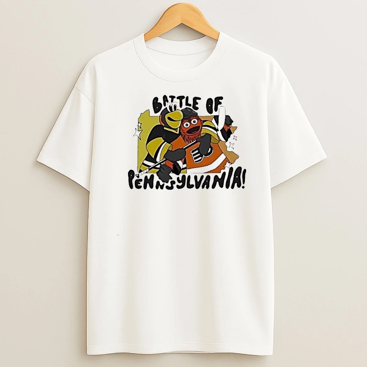Pittsburgh Penguins Vs Philadelphia Flyers Mascot Battle Of Pennsylvania Nhl Playoffs Shirts