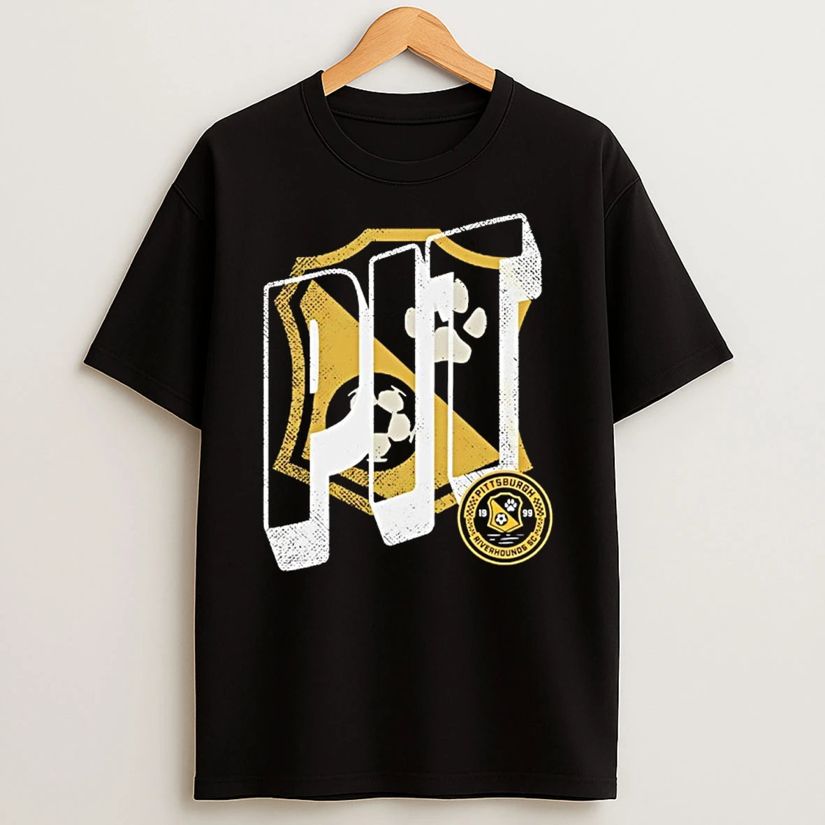 Pittsburgh Riverhounds Sc Wave Bold Logo Shirts