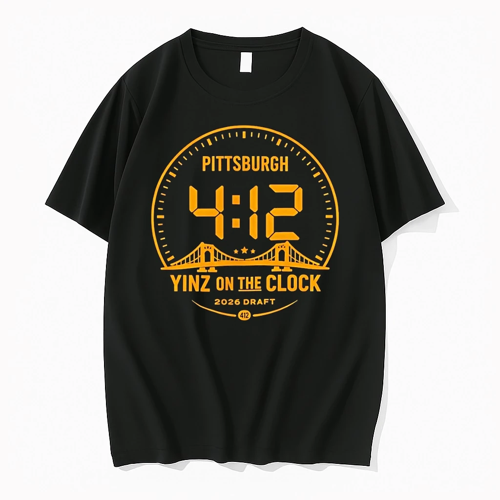 Pittsburgh Steel Football 4 12 Yinz On The Clock 2026 Draft Game Day Shirts