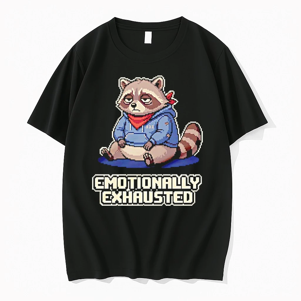 Raccoon Emotionally Exhausted Cartoon Shirts
