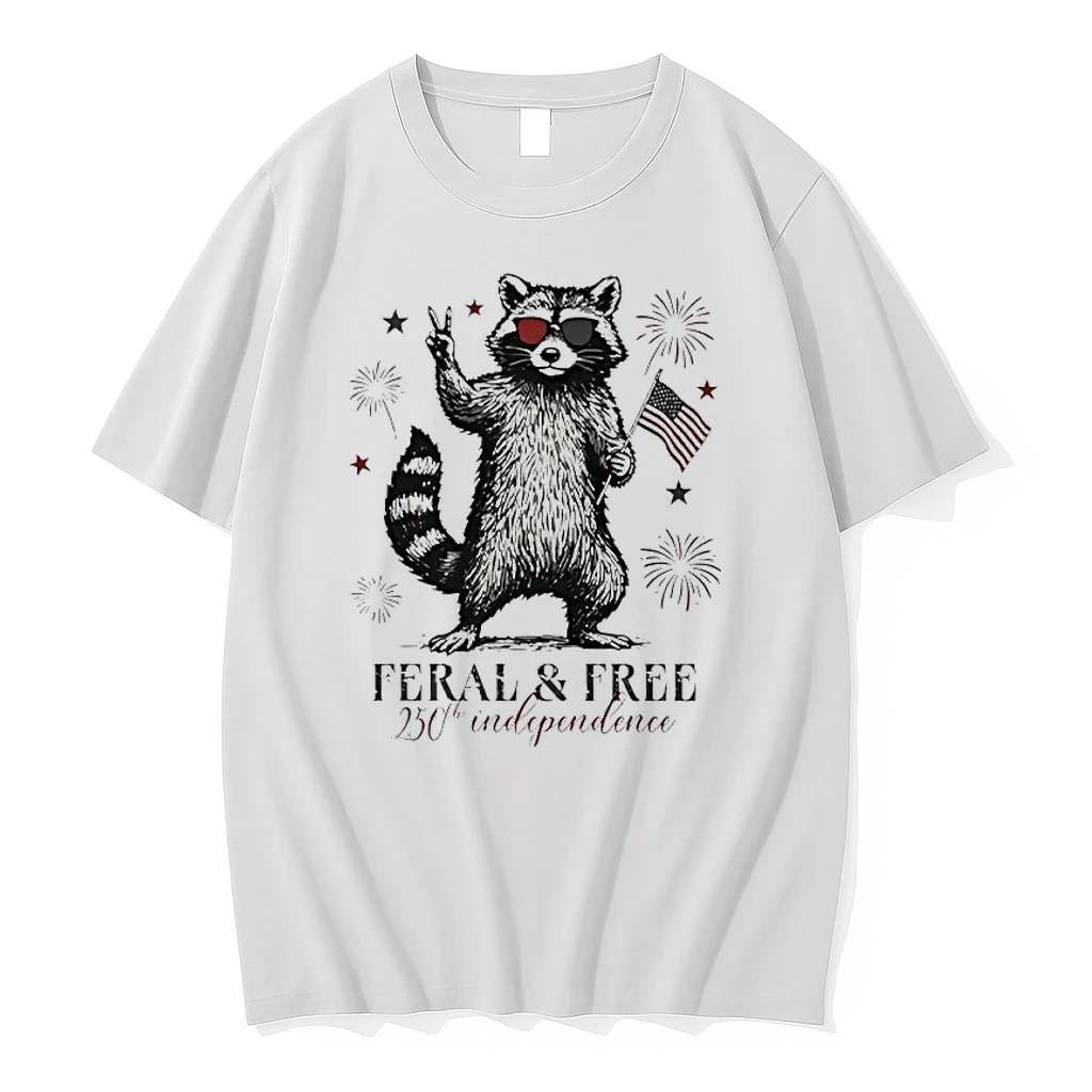 Raccoon Feral And Free America 250th Independence Shirts