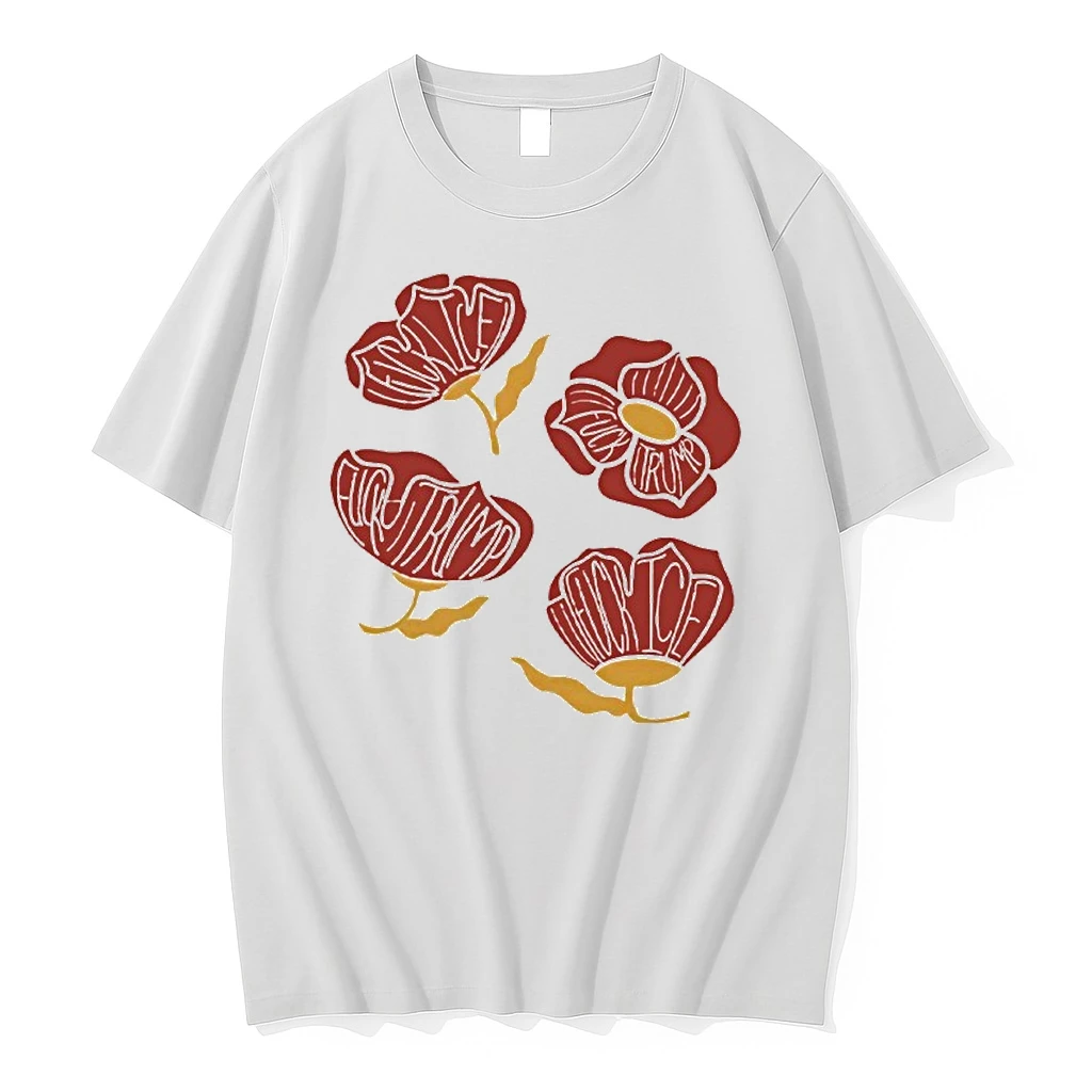 Red Poppy Floral Fuck Trump Shirts