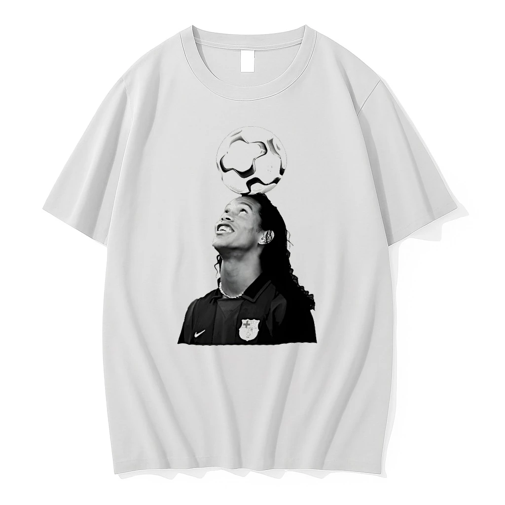 Ronaldinho With Football Barcelona Fc Vintage Shirts