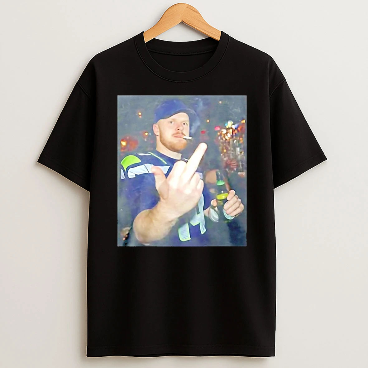 Sam Darnold Flick Off Middle Finger Photo Shirts