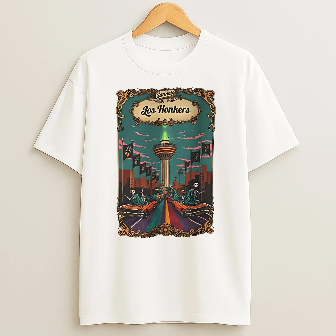 San Antonio Spurs Basketball Los Honkers Card Shirts