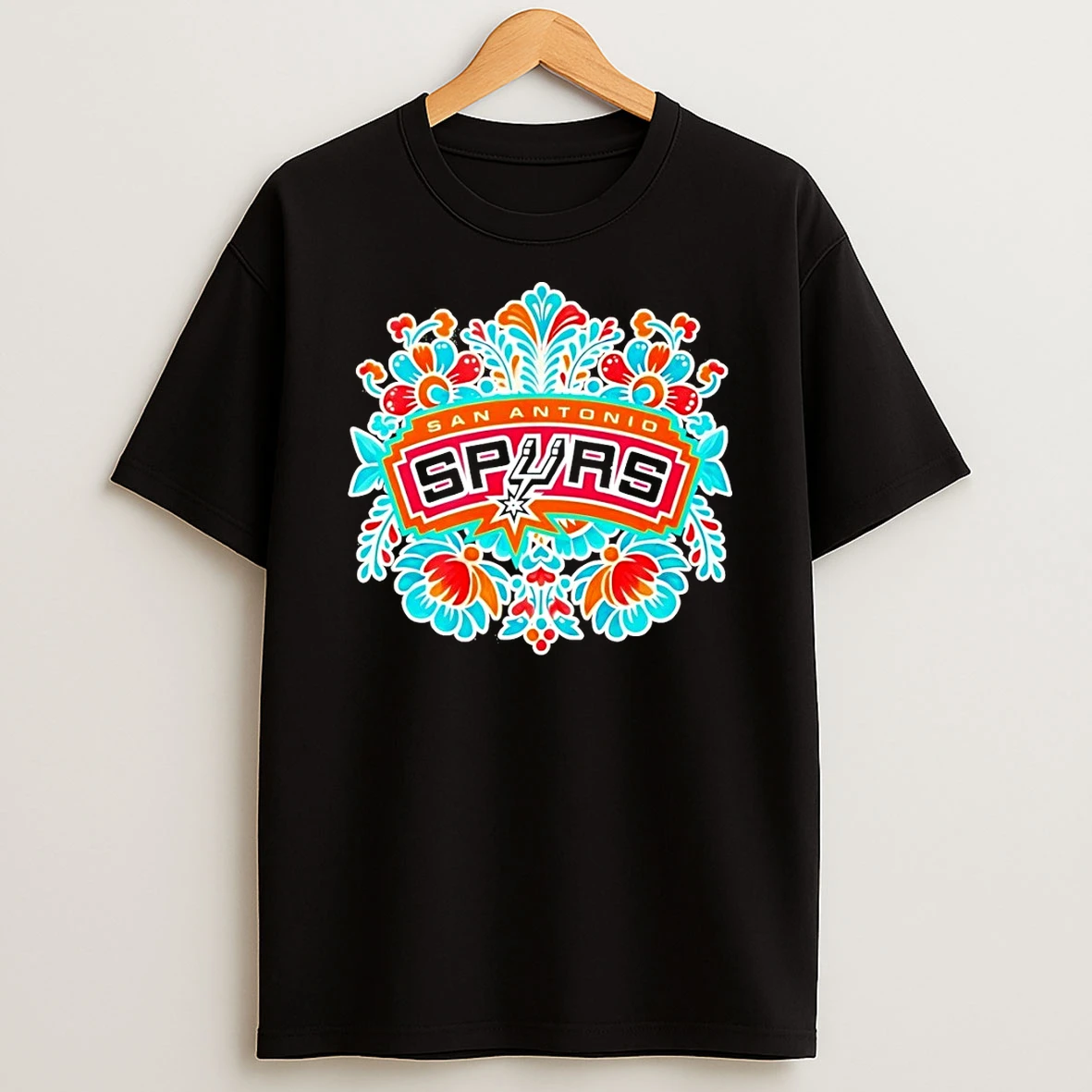 San Antonio Spurs Crazy Hispanic Spurs Basketball Flower Graphic Shirts