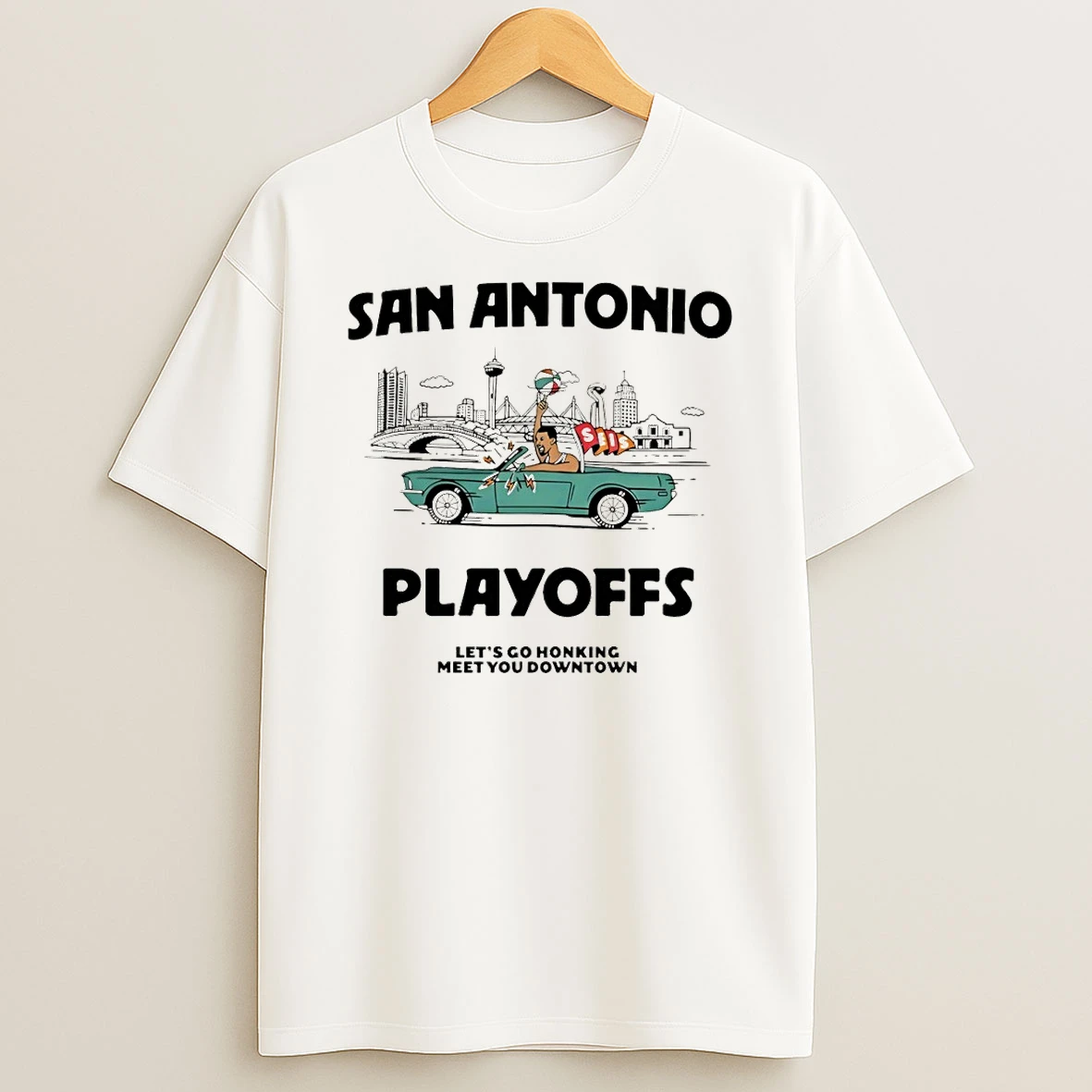 San Antonio Spurs Playoffs Lets Go Honking Meet You Downtown Shirts