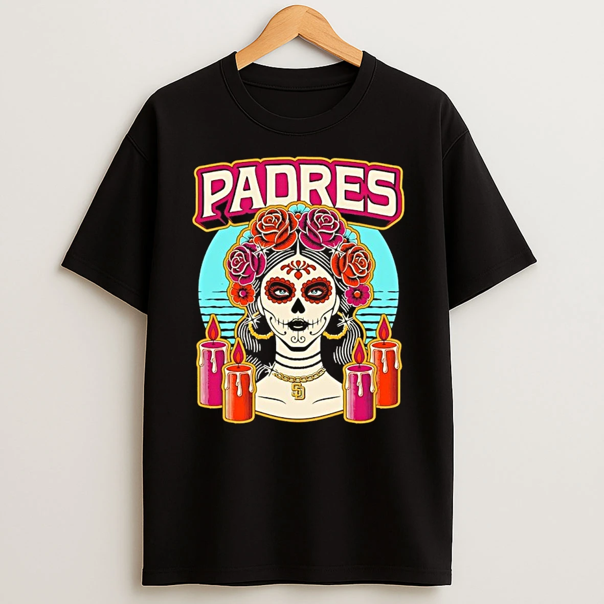 San Diego Padres La Catrina Dia De Muertos Shirts