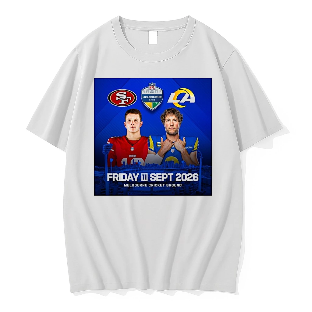 San Francisco 49ers Vs Los Angeles Rams 2026 Nfl Melbourne Friday September 11 2026 Shirts