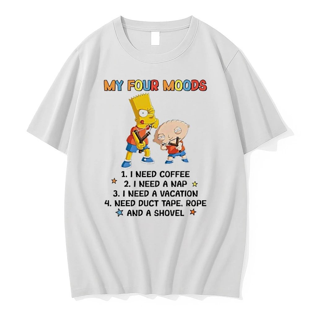Simpson And Griffin My Four Moods I Need Coffee I Need A Nap I Need A Vacation Shirts