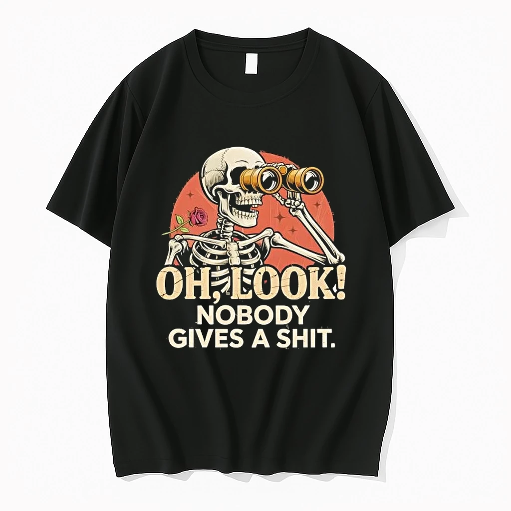 Skeleton Oh Look Nobody Gives A Shit Vintage Shirts