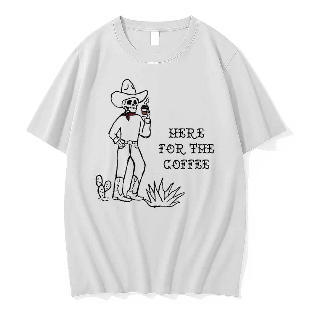 Skeleton Cowboy Here For The Coffee Shirts
