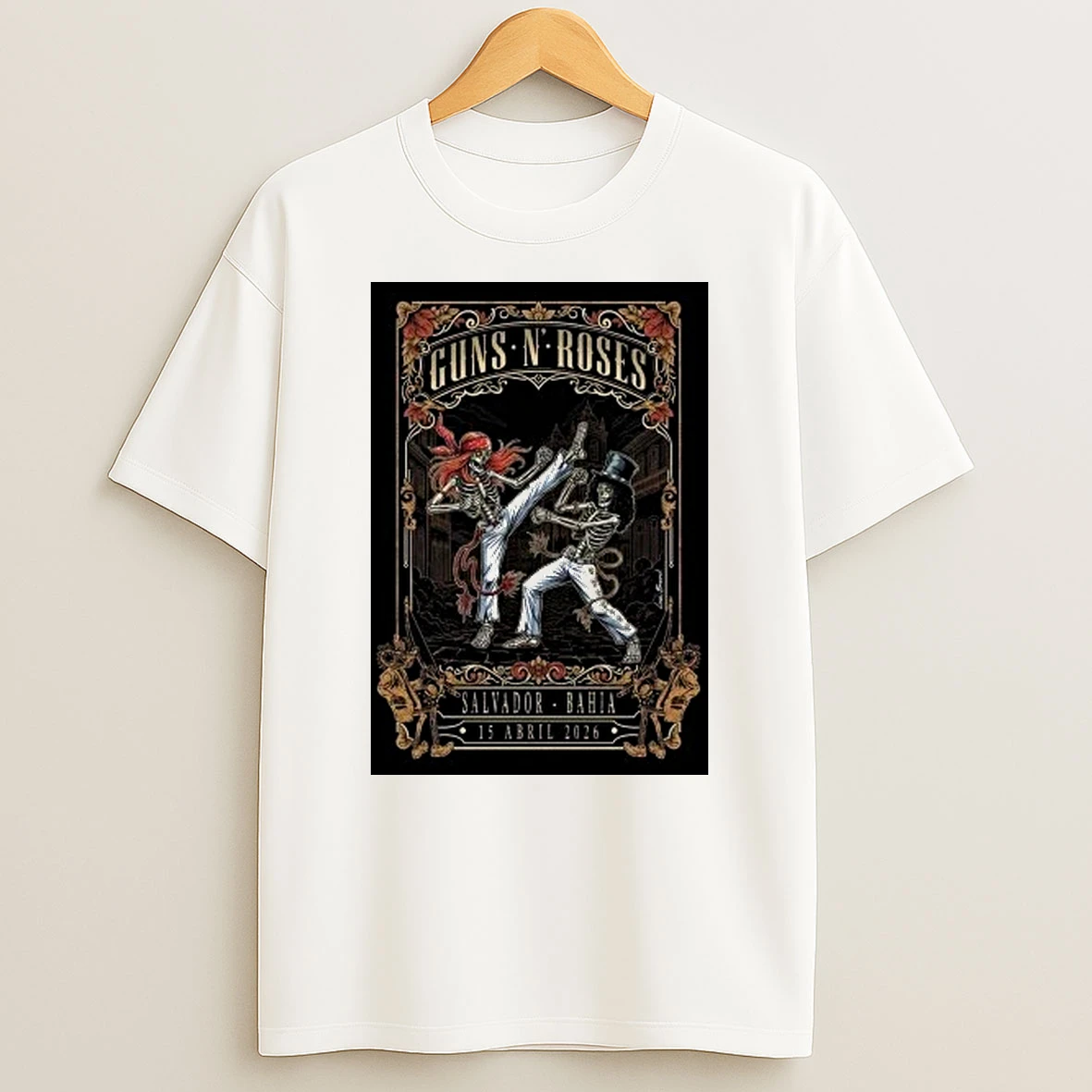 Skeletons Guns N Roses Salvador Bahia 4 15 2026 Shirts