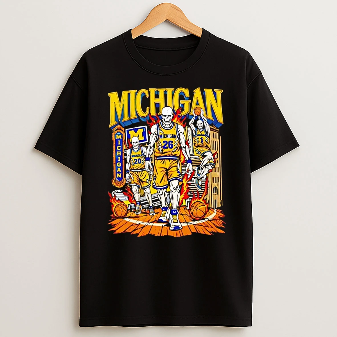 Skeletons Michigan Wolverines Basketball Players Ncaa Final Four Shirts