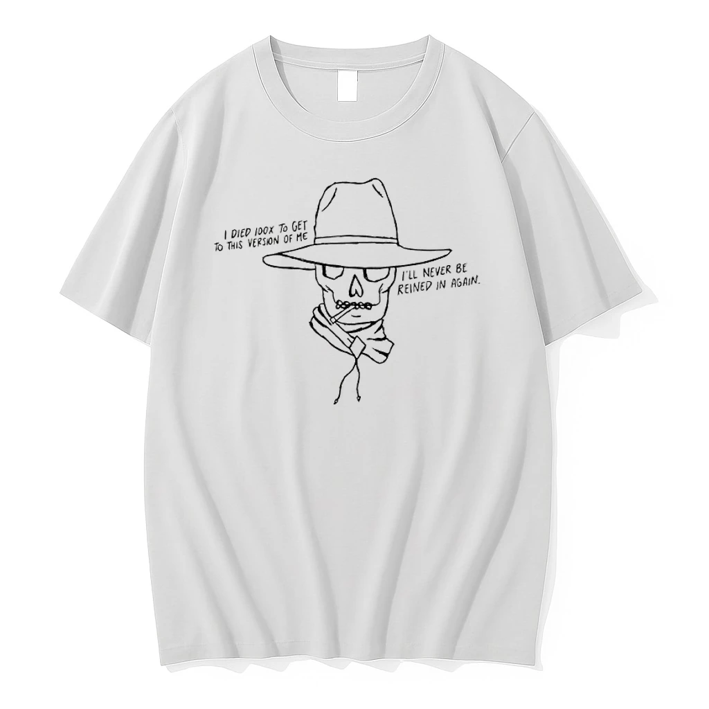Skull Cowboy Smoking I Died 100x To Get To This Version Of Me Ill Never Be Reined In Again Shirts