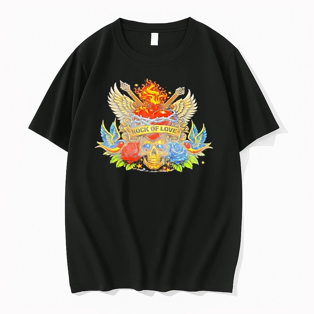 Skull Wings Roses Guitar Rock Of Love Shirts