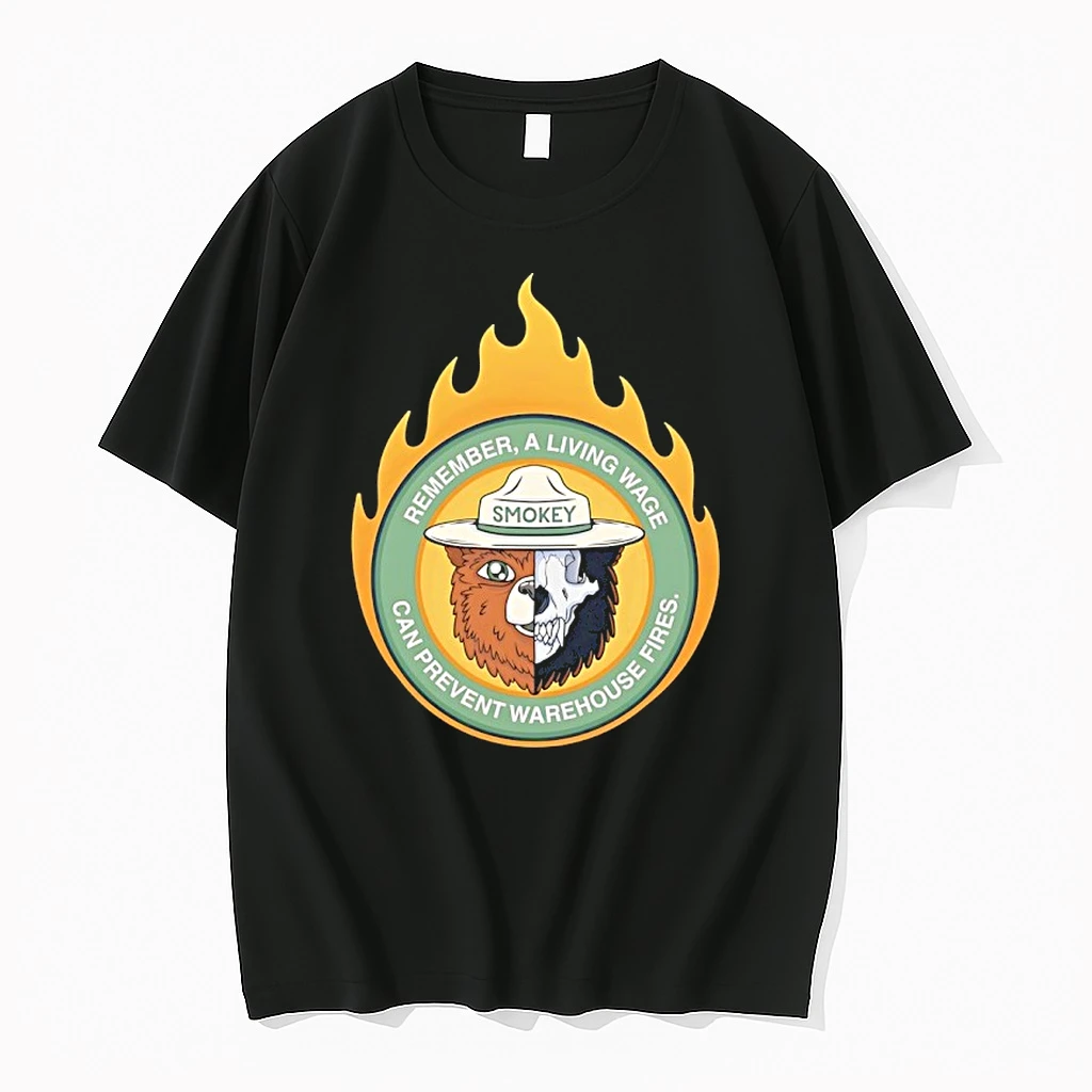 Smokey Bear Can Prevent Warehouse Fires Remember A Living Wage Shirts