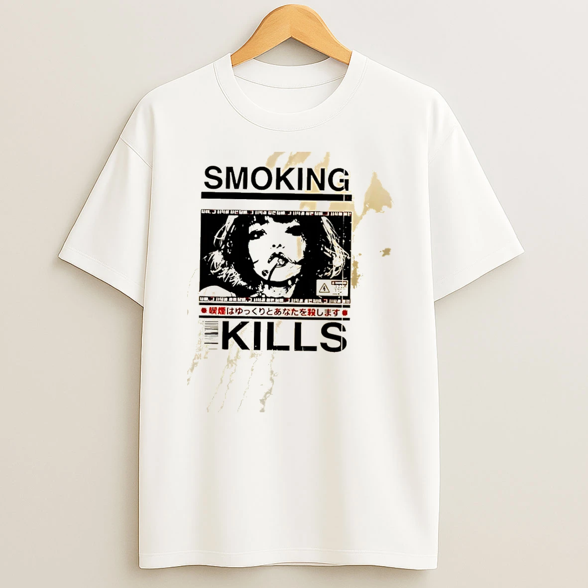 Smoking Kills Retro Manga Anime Graphic Style Shirts