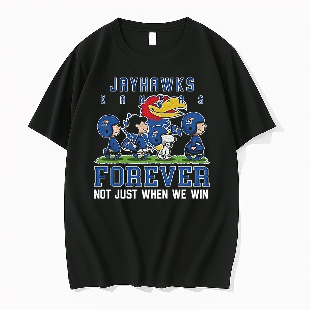 Snoopy And Peanuts X Kansas Jayhawks Football Forever Not Just When We Win Shirts