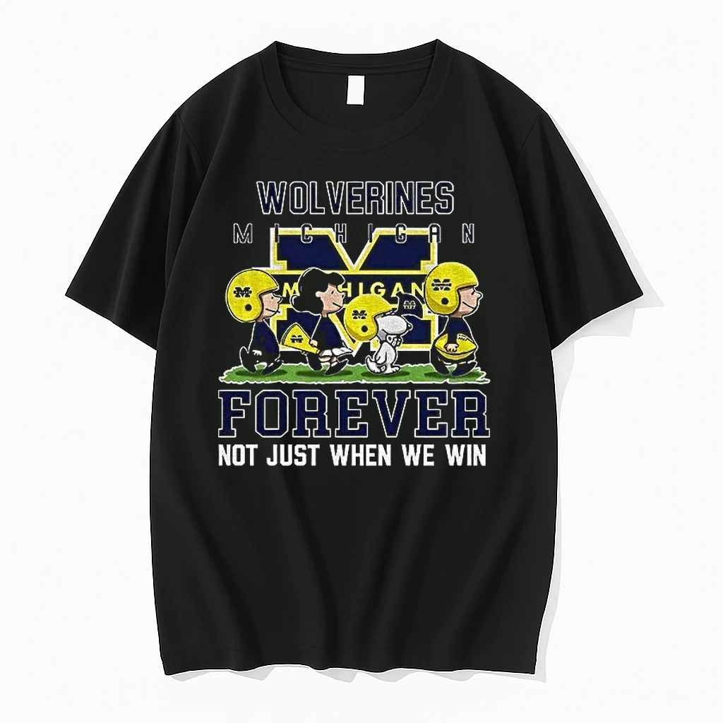 Snoopy And Peanuts X Michigan Wolverines Football Forever Not Just When We Win Shirts