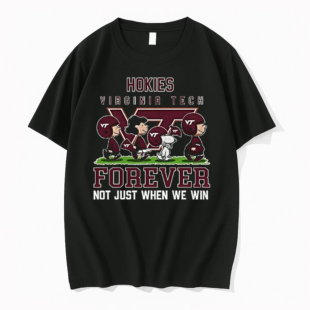 Snoopy And Peanuts X Virginia Tech Hokies Football Forever Not Just When We Win Shirts