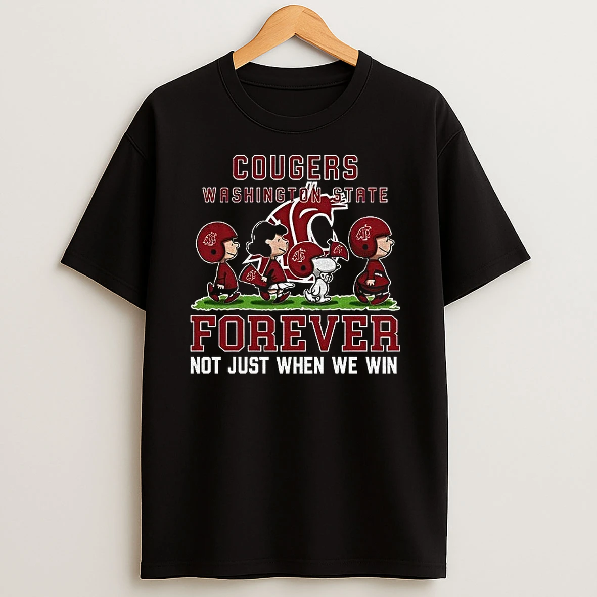 Snoopy And Peanuts X Washington State Cougars Football Forever Not Just When We Win Shirts